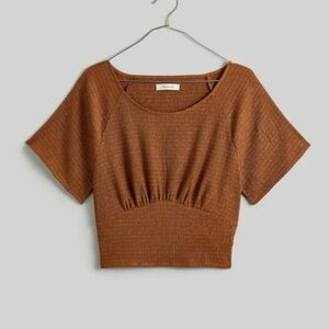 Madewell Shirred Crewneck Crop Top